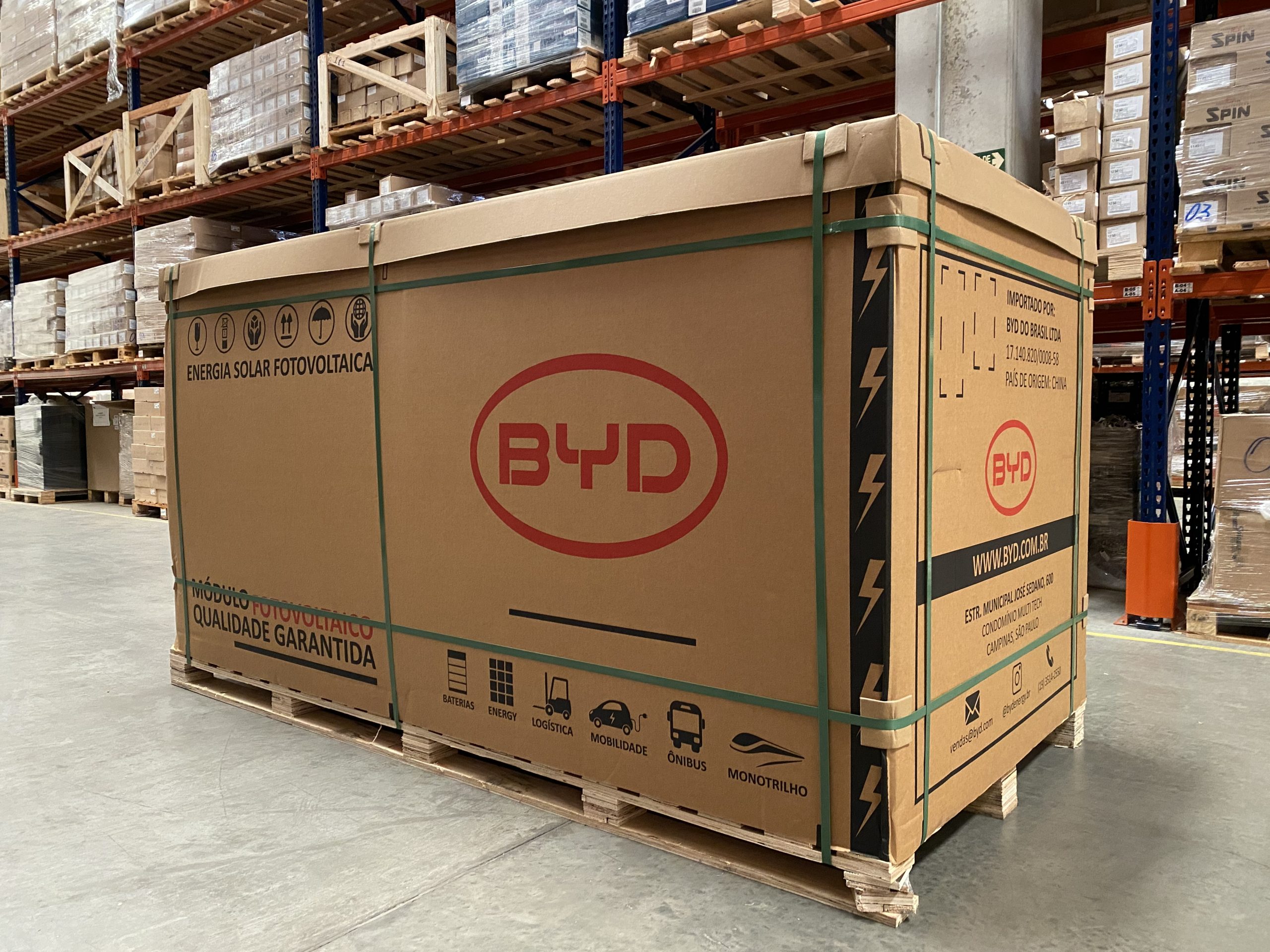 embalagem resistente módulo fotovoltaico BY