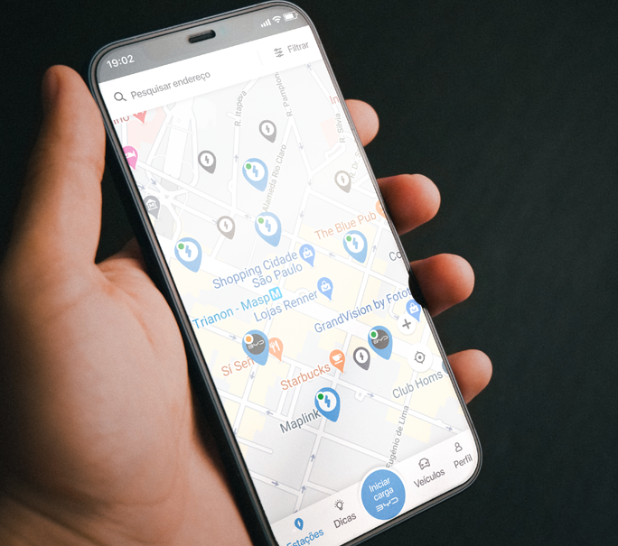 Charging points on the map