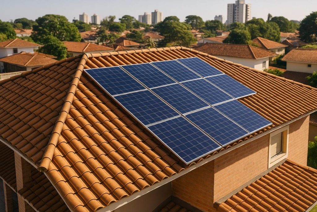 energia solar em uma casa